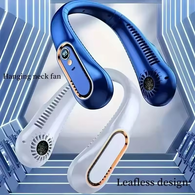 Portable Blender Usb Rechargeable - Ventilatore da Collo con Display Digitale,
