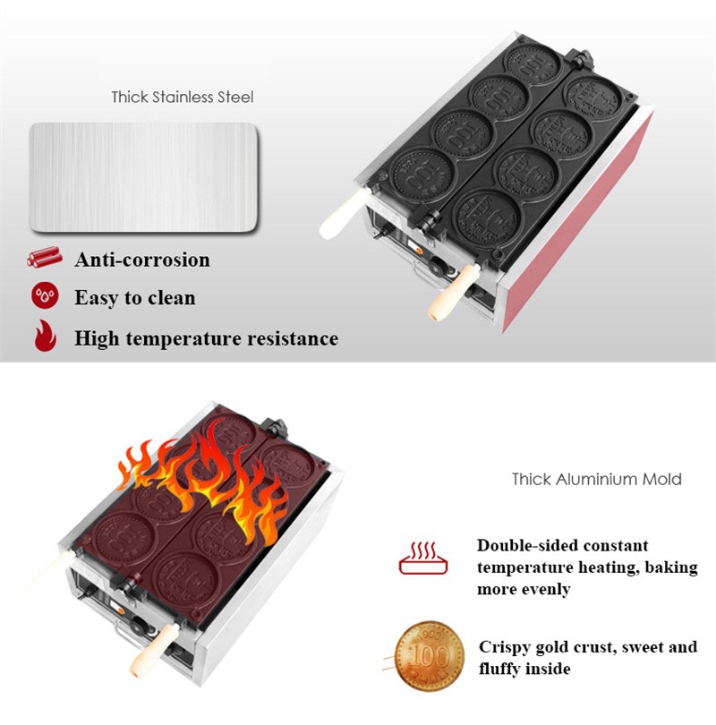 4 pezzi piccola moneta d'oro m - Mini Waffle Maker Machine recensione e prezzo